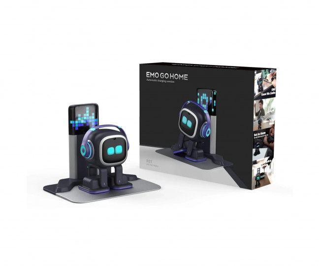 Розумний робот EMO GO HOME штучний інтелект Емо зі станцією color: Black